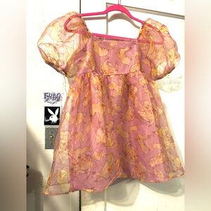 Kids XL Pikachu  pink baby doll dress